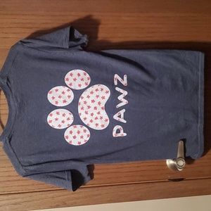 Size S Gray with Floral Print Paw Print PAWZ Shirt